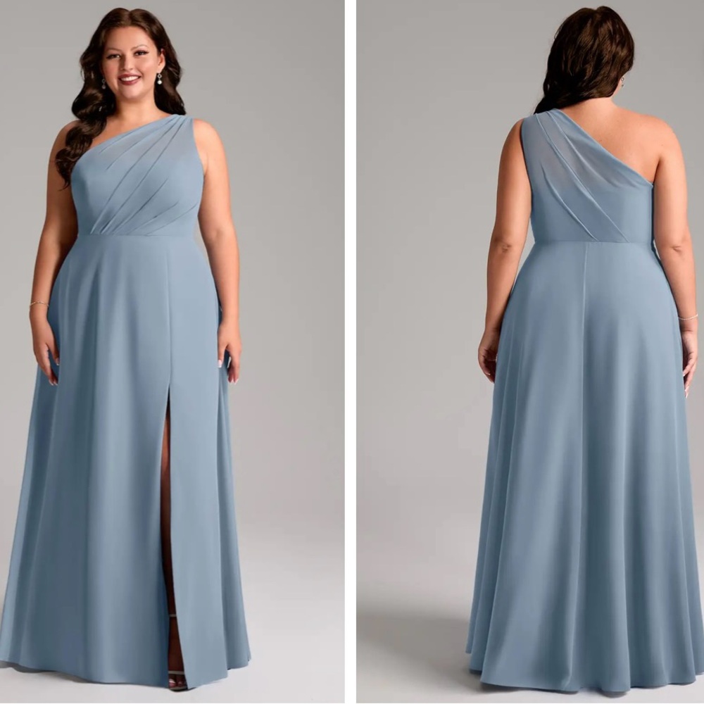 Azazie Blue One-Shoulder Maxi Dress